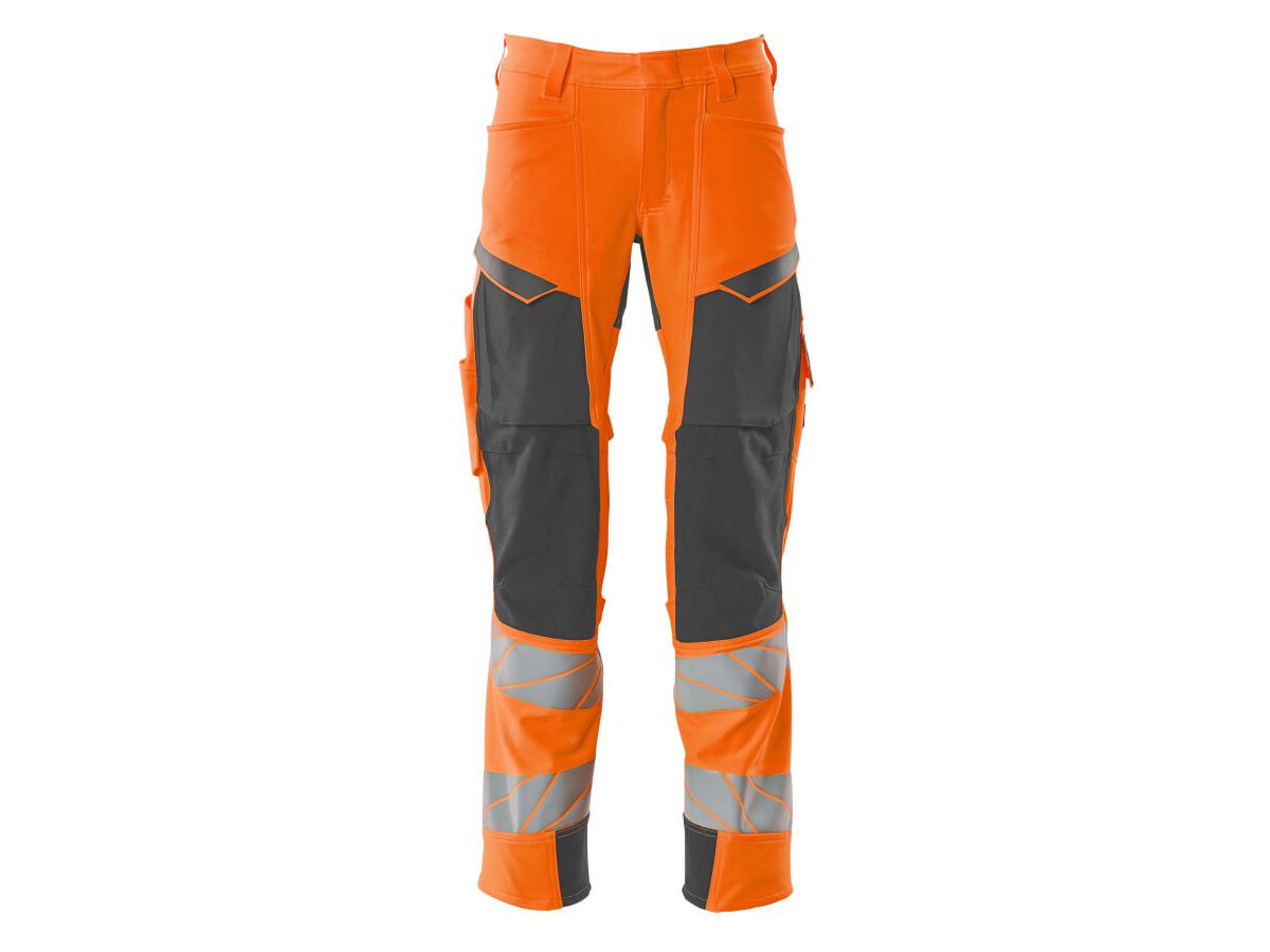 Hose mit Knietaschen, Gr. 90C46 - hi-vis orange/dunkelanthrazit