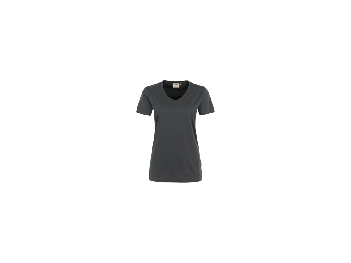 Damen-V-Shirt Perf. Gr. S, anthrazit - 50% Baumwolle, 50% Polyester, 160 g/m²