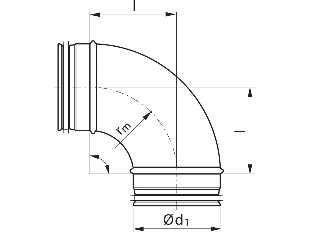 Spiralrohrbogen 90° 100 mm - BU-V