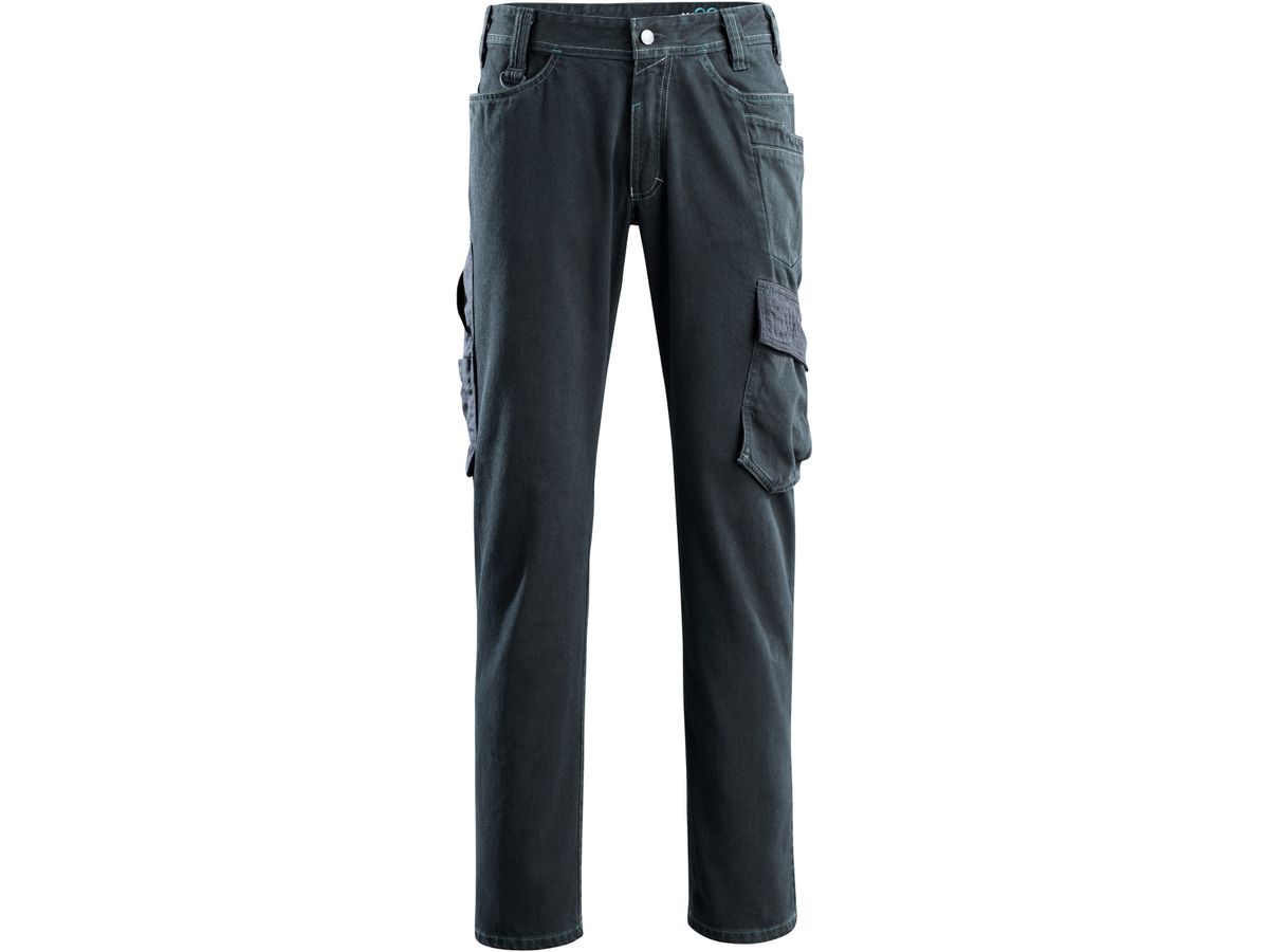 MASCOT Navia Jeans W32L32, dunkelblauer - Denim, mit Schenkeltaschen, 75%CO/25%PA