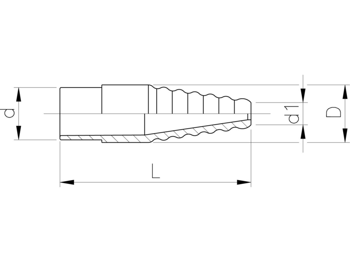 Laborschlauchtülle PVC-U PN16 d20 - Metrisch