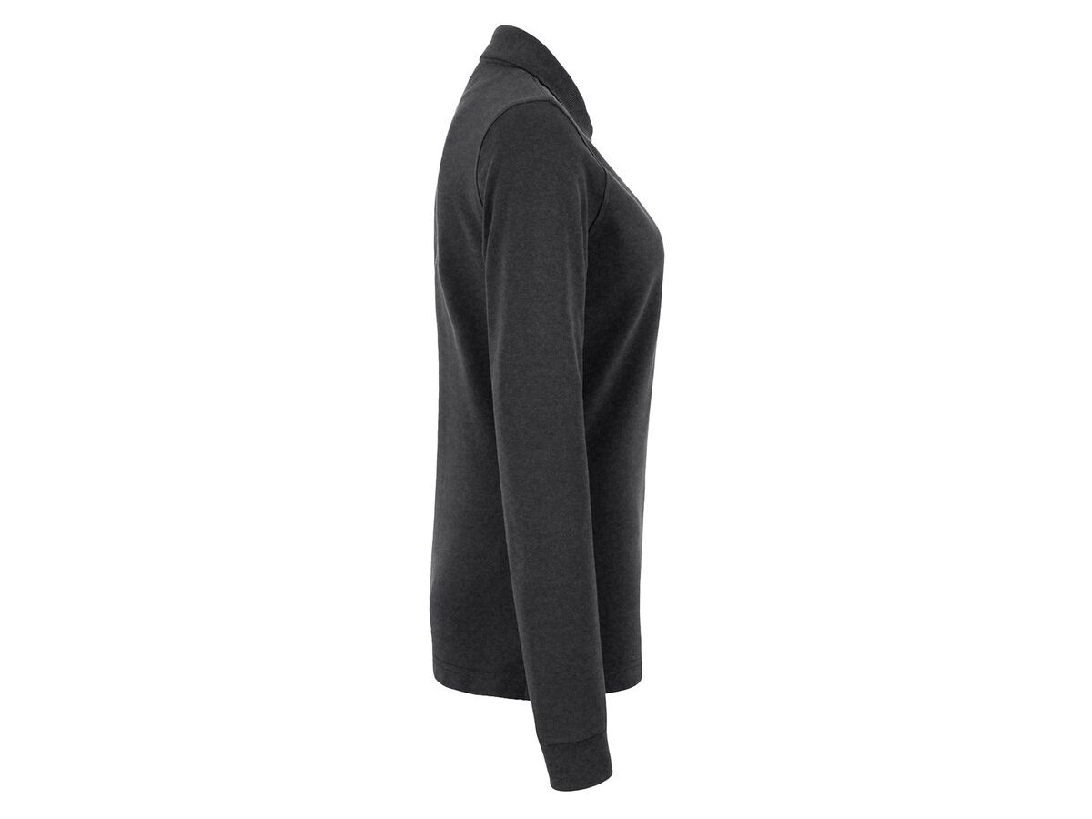 Damen Longsleeve-Poloshirt Mikralinar - Gr. XL, karbongrau